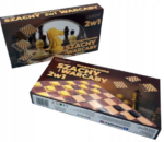 SZACHY MAGNETYCZNE WARCABY KLASYCZNE DREWNIANE 2W1 GRA LOGICZNA - obrazek 4