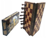 SZACHY MAGNETYCZNE WARCABY KLASYCZNE DREWNIANE 2W1 GRA LOGICZNA - obrazek 3