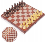 SZACHY MAGNETYCZNE WARCABY KLASYCZNE DREWNIANE 2W1 GRA LOGICZNA - obrazek 2